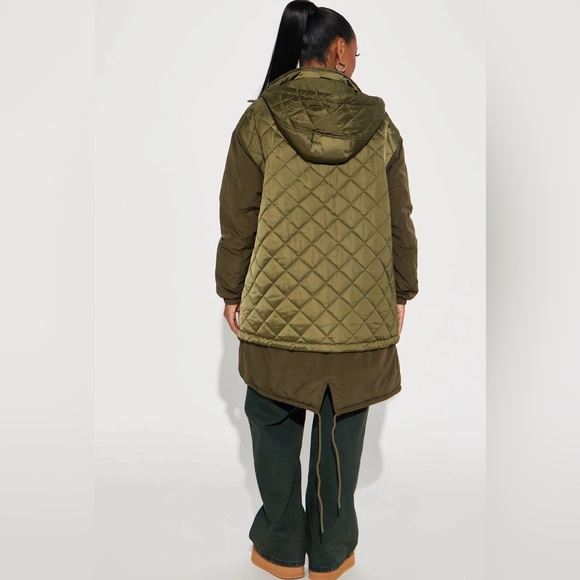 NWT Luxe Minimalist Timeless Zara Water Resistant Hooded Quilted Coat - Picture 4 of 17